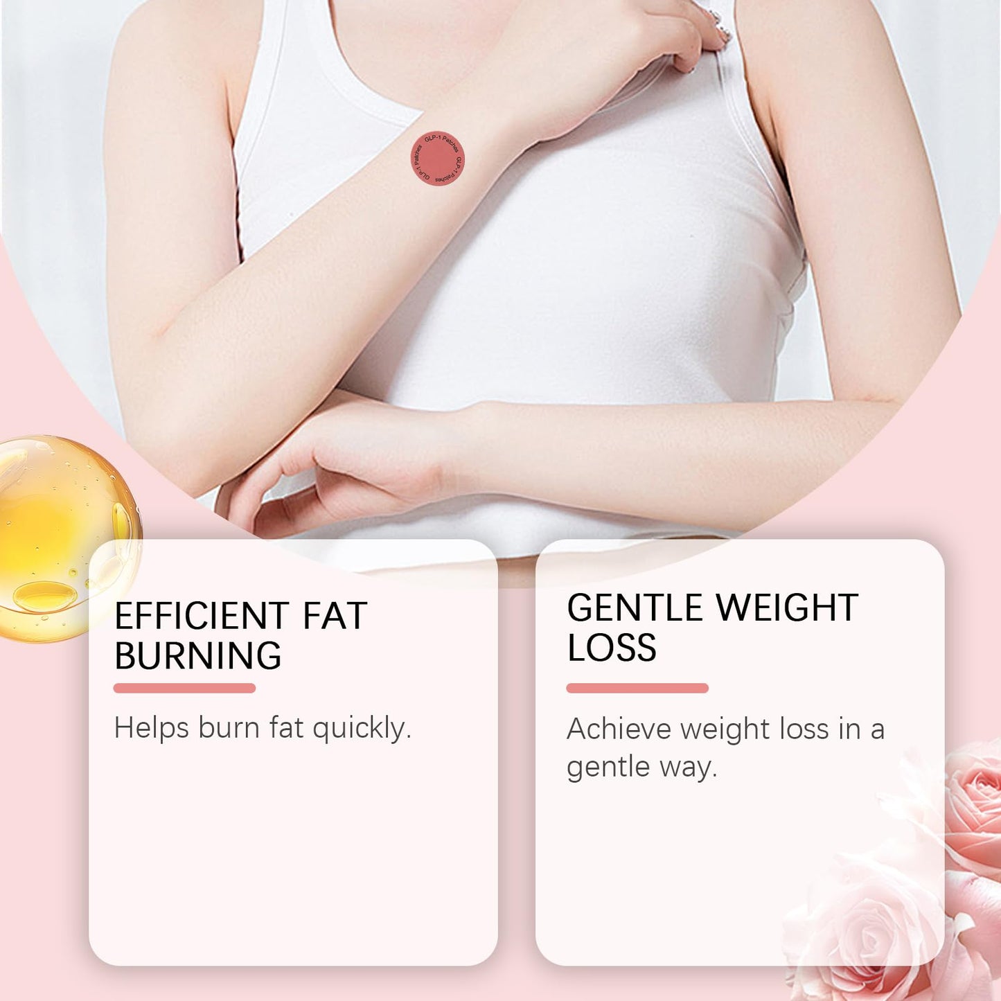 KoovDem GLP-1 Patches, 30 Count Natural Ingredients Cosmetic Patch